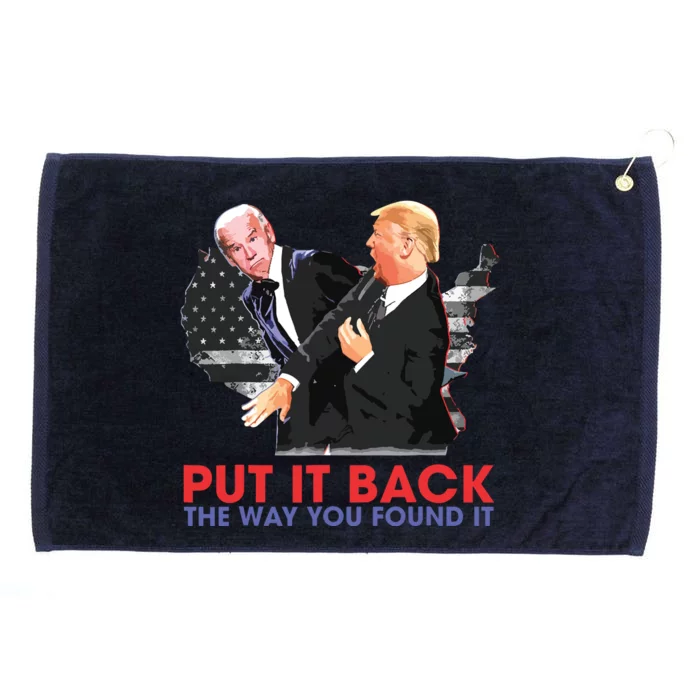 Put It Back The Way You Found It Funny Trump Slap Anti Biden Grommeted Golf Towel