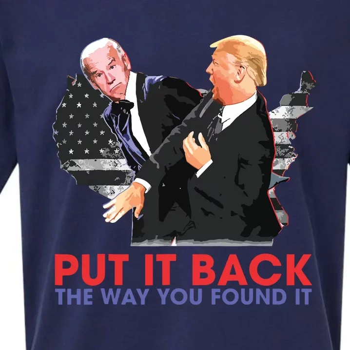 Put It Back The Way You Found It Funny Trump Slap Anti Biden Sueded Cloud Jersey T-Shirt