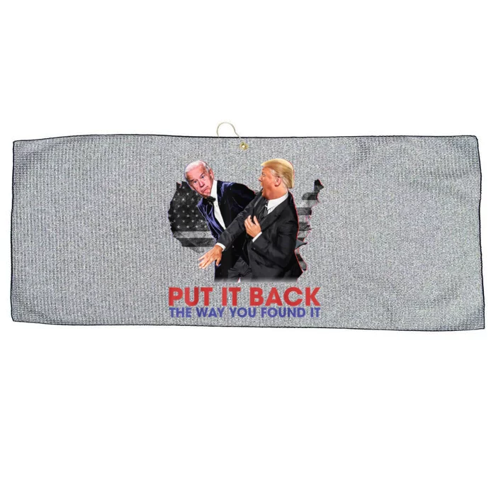 Put It Back The Way You Found It Funny Trump Slap Anti Biden Large Microfiber Waffle Golf Towel