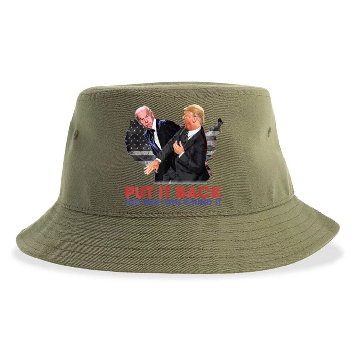 Put It Back The Way You Found It Funny Trump Slap Anti Biden Sustainable Bucket Hat