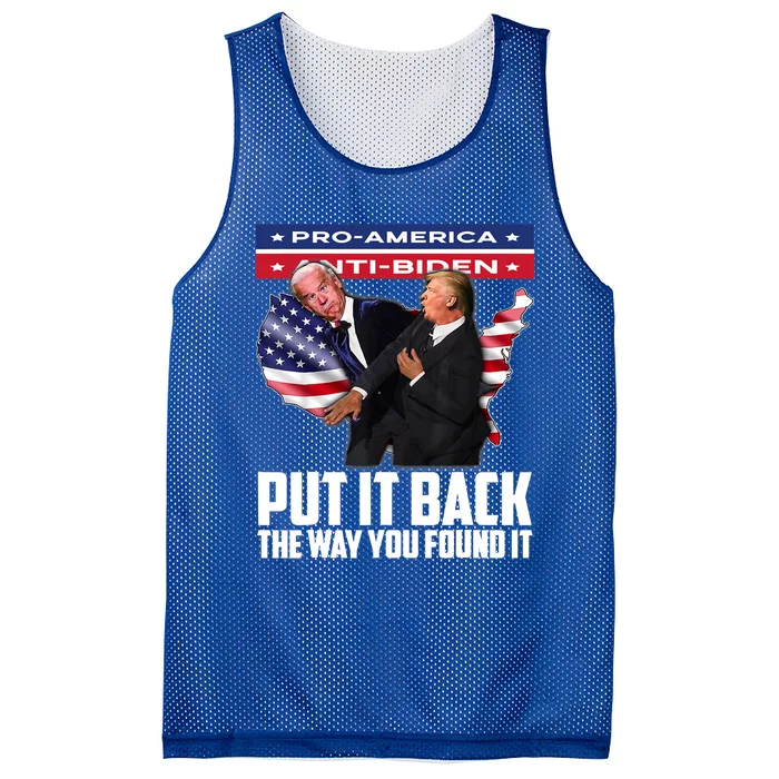 Put It Back The Way You Found It Funny Humor President Gift Mesh Reversible Basketball Jersey Tank