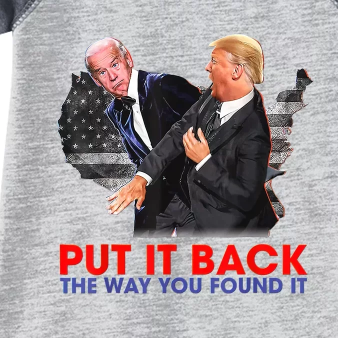 Put It Back The Way You Found It Funny Trump Slap Anti Biden Infant Baby Jersey Bodysuit