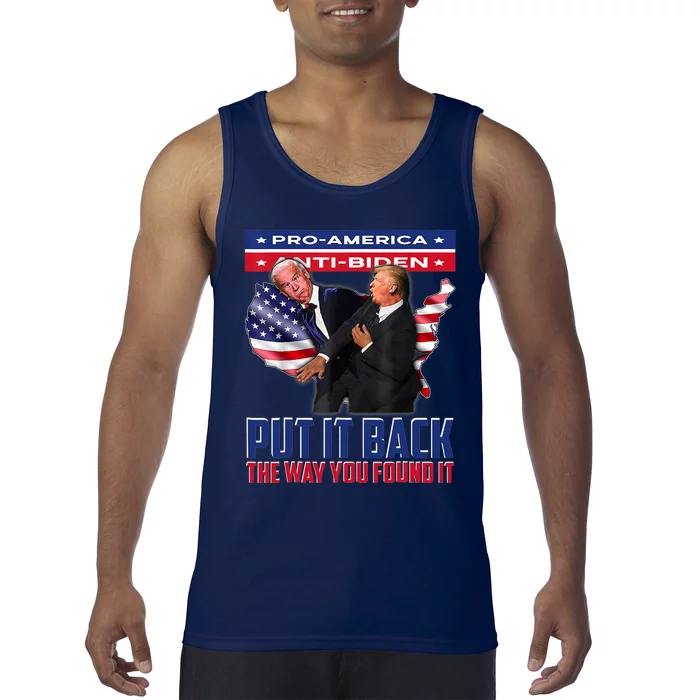 Put It Back The Way You Found It Funny Trump Slap Anti Biden Tank Top