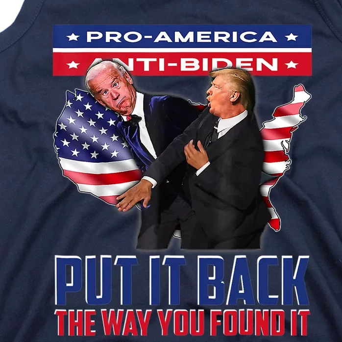 Put It Back The Way You Found It Funny Trump Slap Anti Biden Tank Top