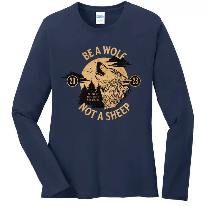 Politically Incorrect Conservative Republican Wolf Ladies Long Sleeve Shirt