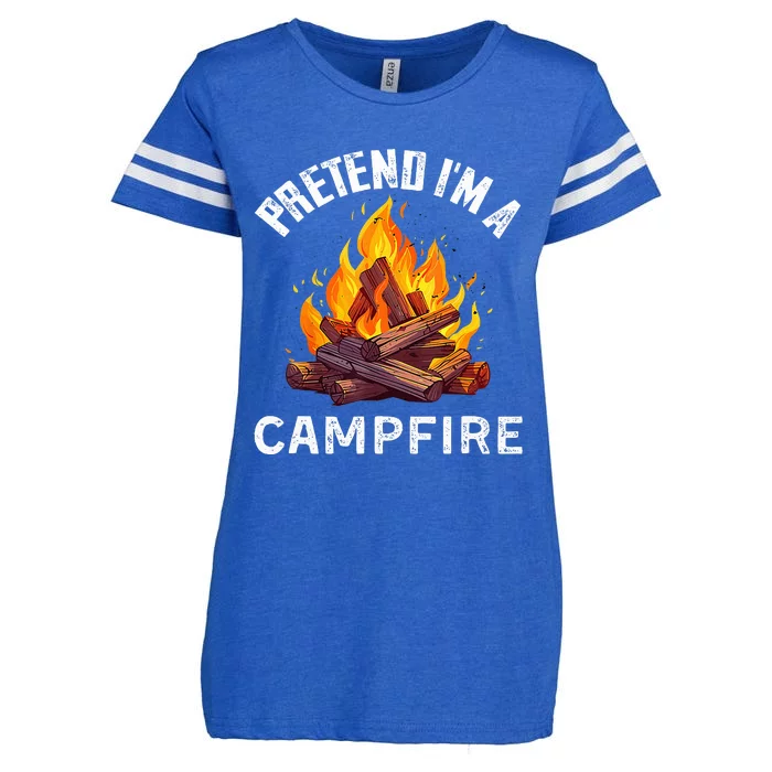 Pretend IM Campfire Funny Halloween Costume Enza Ladies Jersey Football T-Shirt