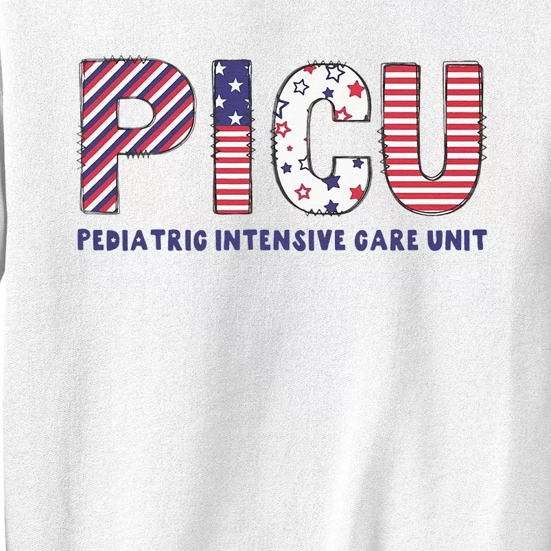 Pediatrics Intensive Care Nurse 4th Of July PICU Nurse Sweatshirt