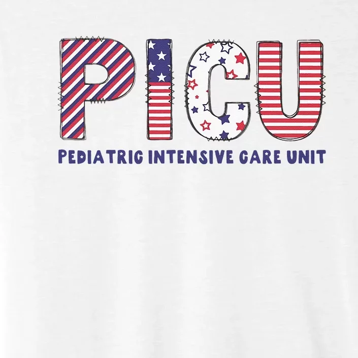 Pediatrics Intensive Care Nurse 4th Of July PICU Nurse ChromaSoft Performance T-Shirt