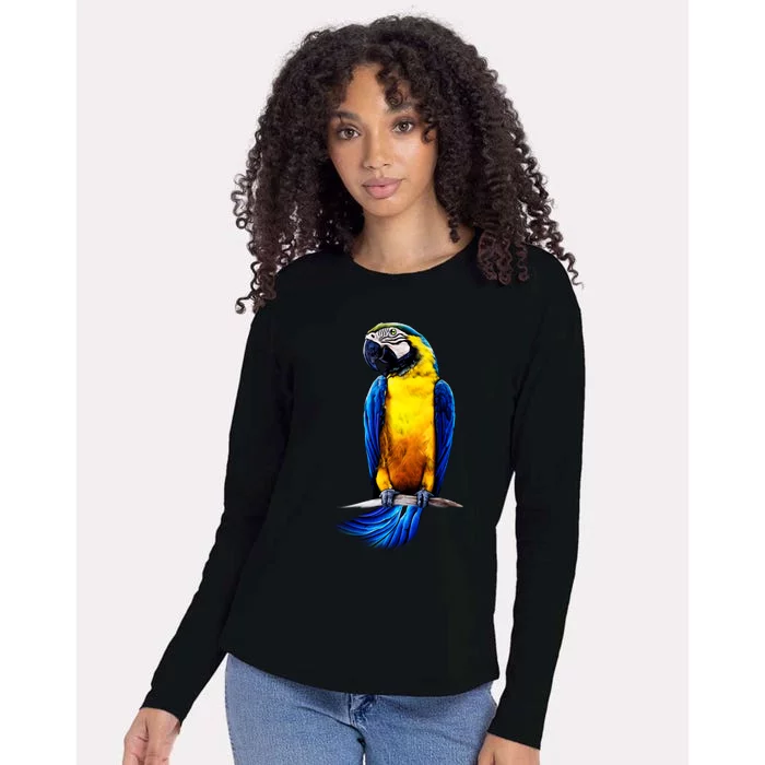 Parrot In Clouds Womens Cotton Relaxed Long Sleeve T-Shirt