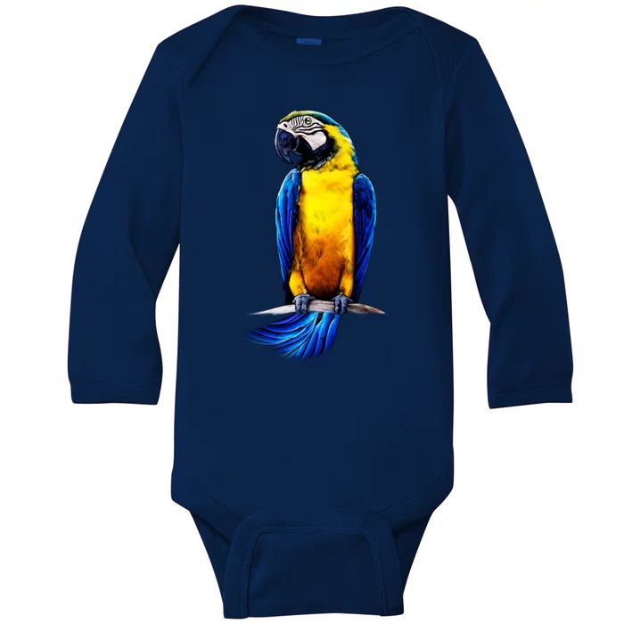 Parrot In Clouds Baby Long Sleeve Bodysuit