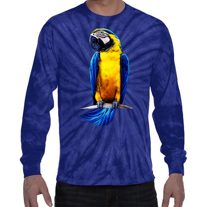 Parrot In Clouds Tie-Dye Long Sleeve Shirt