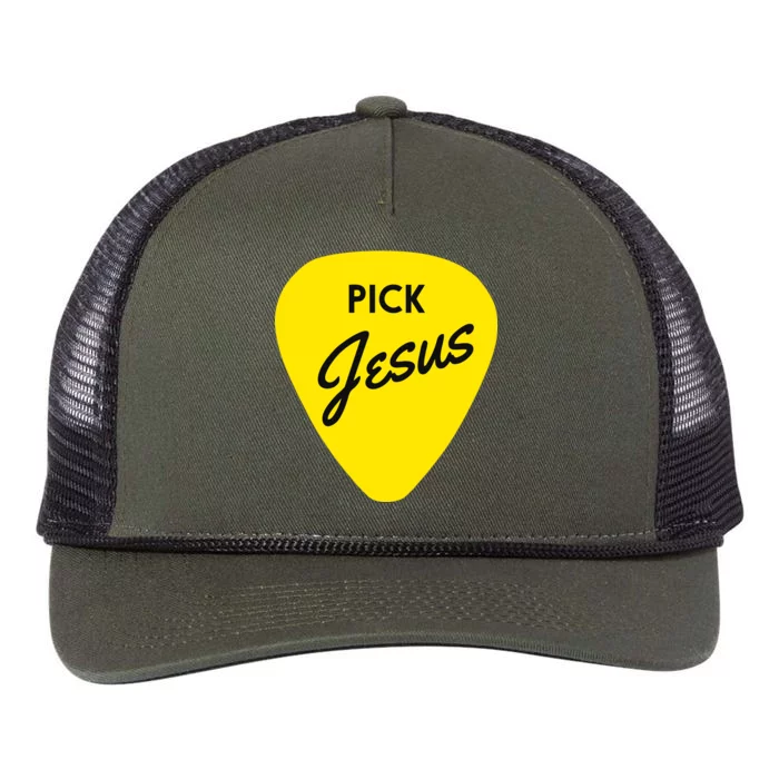 Pick Jesus Retro Rope Trucker Hat Cap