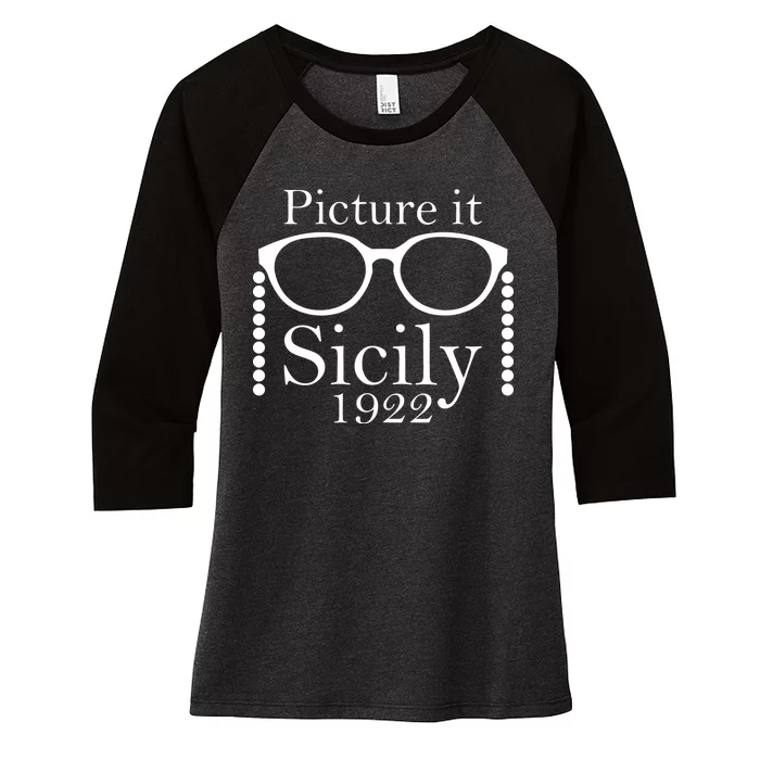 Picture It Sicily 1922 Women's Tri-Blend 3/4-Sleeve Raglan Shirt