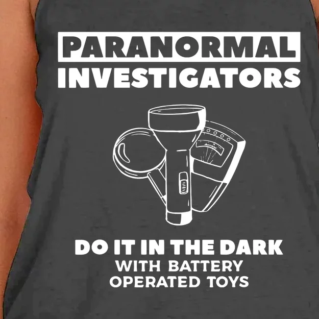 Paranormal Investigators Do It In The Dark Ghost Hunting Women's Knotted Racerback Tank