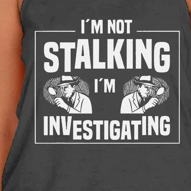 Private Investigation Detective Observation Investigator Women's Knotted Racerback Tank