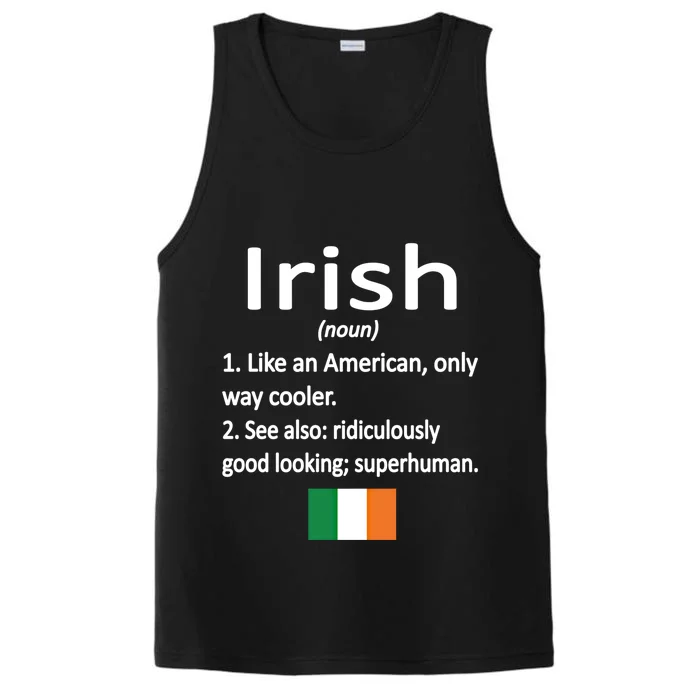 Proud Irish Definition Ireland Flag Irish Roots Gift Performance Tank