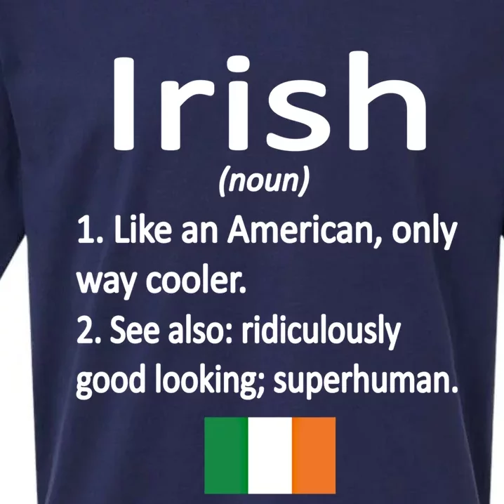 Proud Irish Definition Ireland Flag Irish Roots Gift Sueded Cloud Jersey T-Shirt