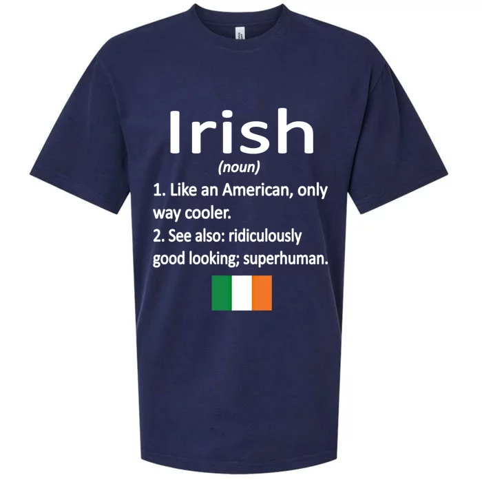 Proud Irish Definition Ireland Flag Irish Roots Gift Sueded Cloud Jersey T-Shirt