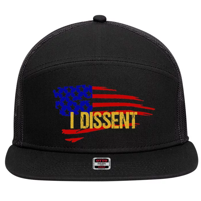 Patriotic I Dissent Vote For Democracy Distressed 7 Panel Mesh Trucker Snapback Hat