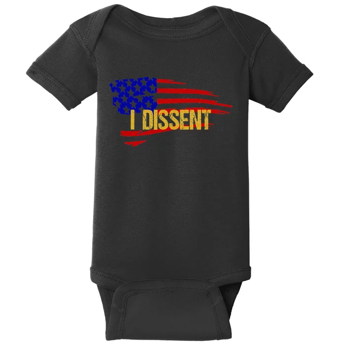 Patriotic I Dissent Vote For Democracy Distressed Baby Bodysuit