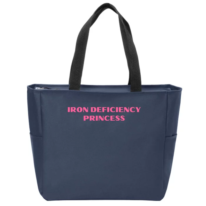 Pink Iron Deficiency Princess Zip Tote Bag