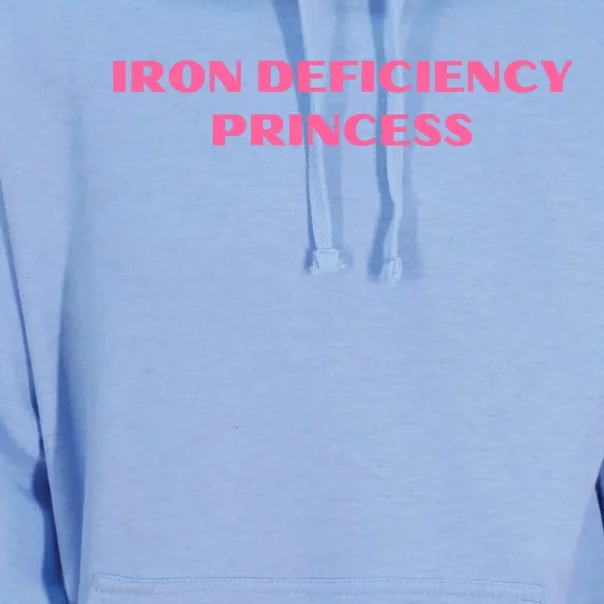 Pink Iron Deficiency Princess Unisex Surf Hoodie