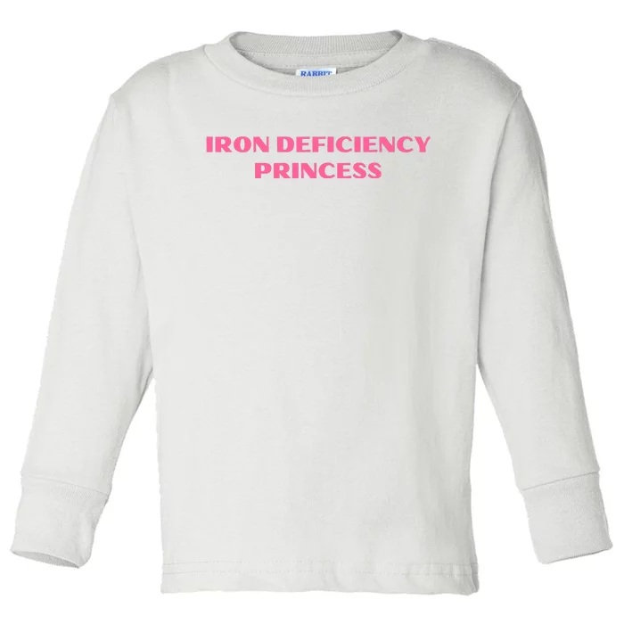 Pink Iron Deficiency Princess Toddler Long Sleeve Shirt