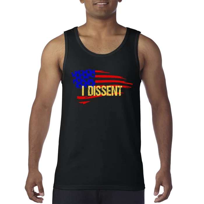 Patriotic I Dissent Vote Democracy Distressed Design Tank Top