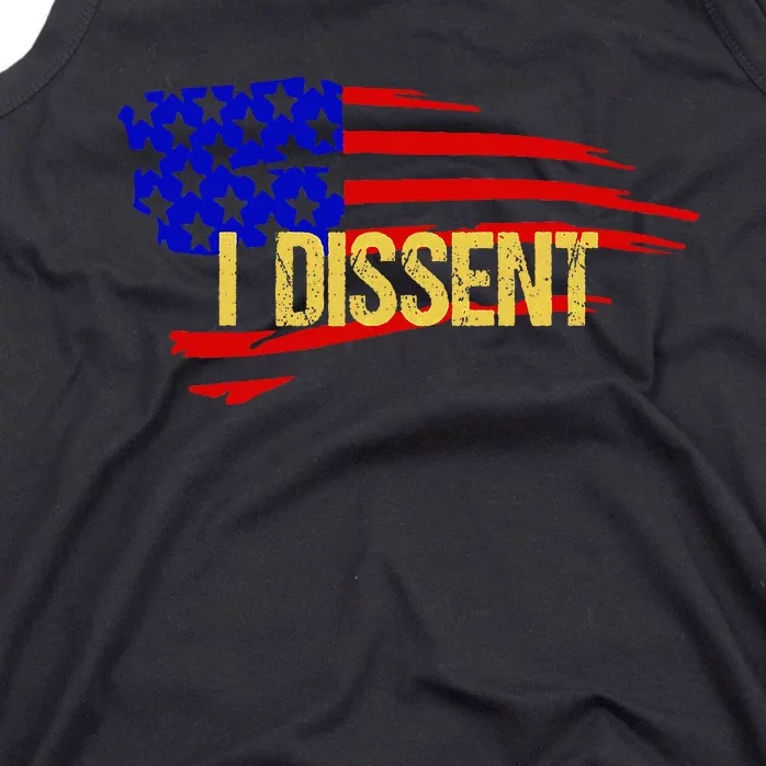 Patriotic I Dissent Vote Democracy Distressed Design Tank Top