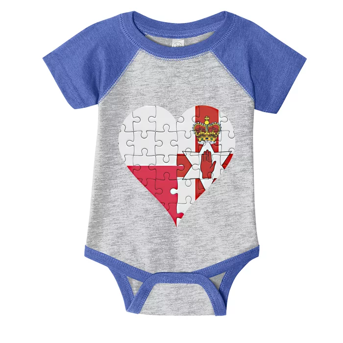 Polish Irish Flag Heart Funny Gift Infant Baby Jersey Bodysuit