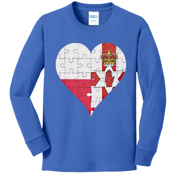 Polish Irish Flag Heart Funny Gift Kids Long Sleeve Shirt