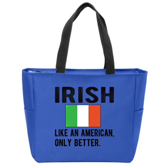 Proud Irish Flag Ireland Born Irish Roots Gift Zip Tote Bag