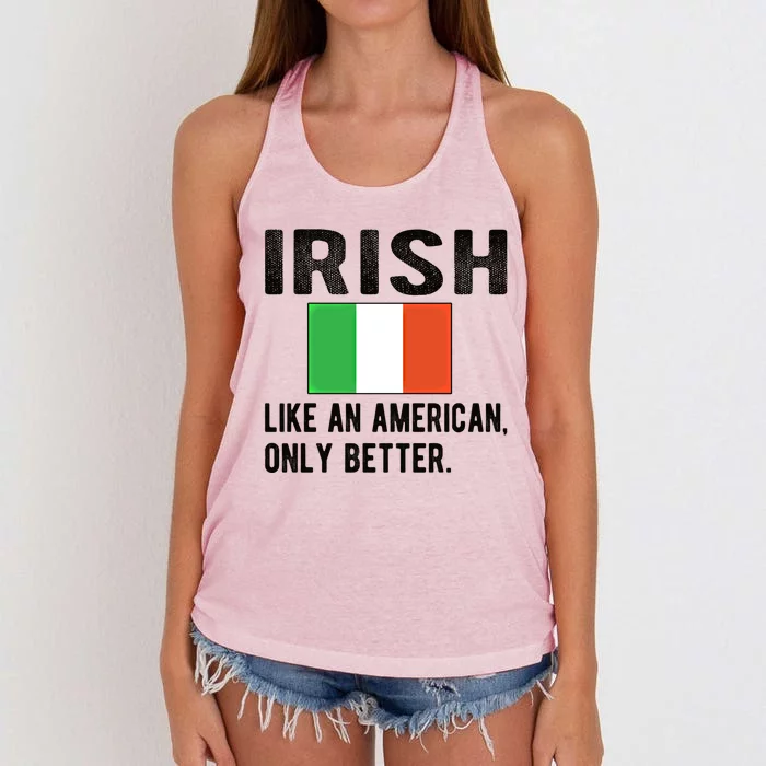 Proud Irish Flag Ireland Born Irish Roots Gift Women's Knotted Racerback Tank