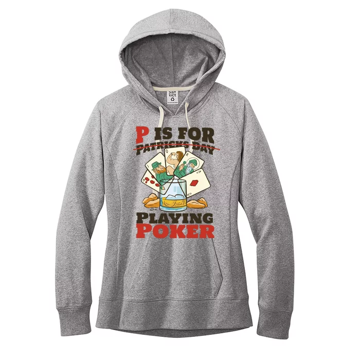 P Is For Poker St Patrick's Day Women's Fleece Hoodie