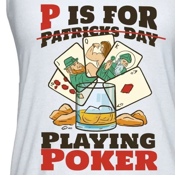 P Is For Poker St Patrick's Day Ladies Essential Flowy Tank