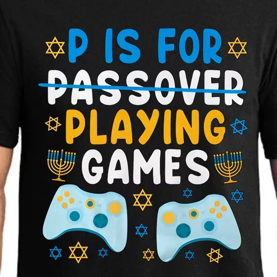 P Is For Passover Playing Games Shabbat Gaming Jewish Family Pajama Set