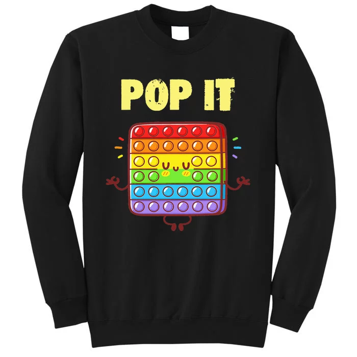 Pop It Fidget Toy Rainbow Tall Sweatshirt