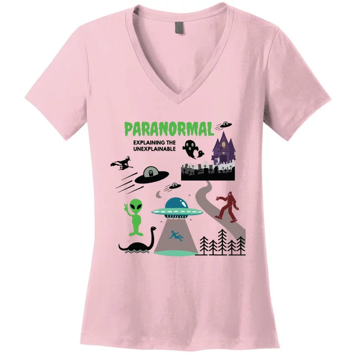 Paranormal Investigator Funny Ghost Hunting Women's V-Neck T-Shirt