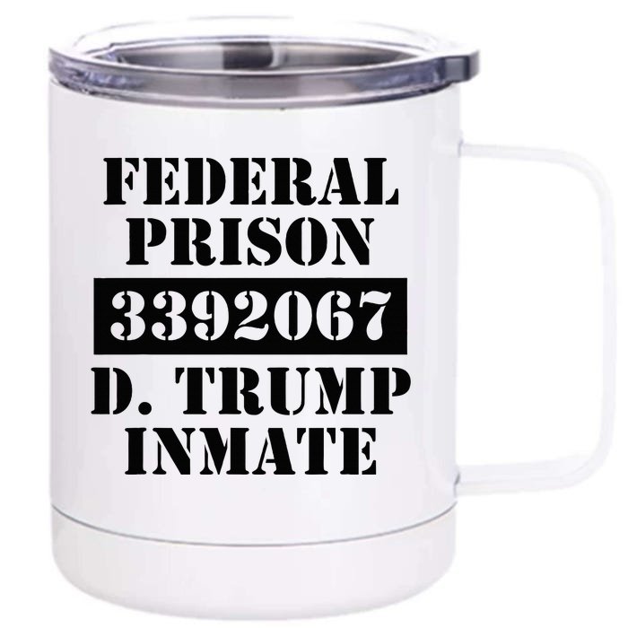 Prison Inmate Federal Prison 3392067 Trump Halloween Front & Back 12oz Stainless Steel Tumbler Cup