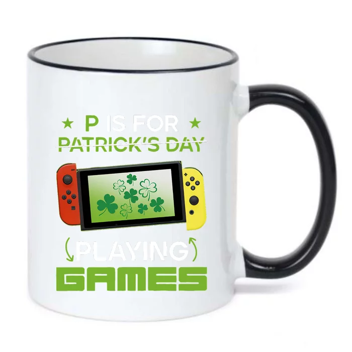 P Is For Playing Games Black Color Changing Mug