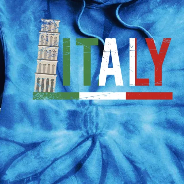 Pisa Italian Flag Family Trip Italy Vacation Europe Travel Gift Tie Dye Hoodie