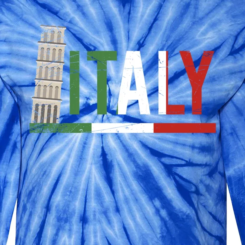 Pisa Italian Flag Family Trip Italy Vacation Europe Travel Gift Tie-Dye Long Sleeve Shirt