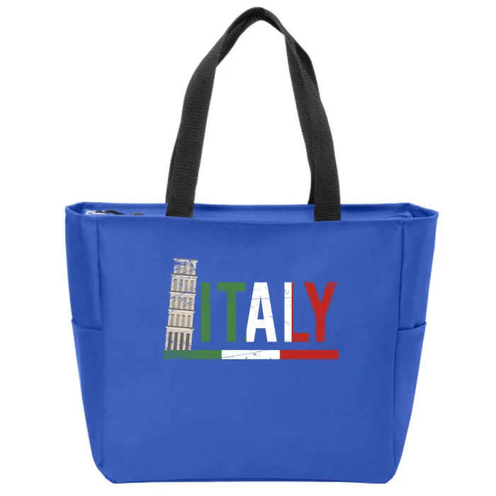 Pisa Italian Flag Family Trip Italy Vacation Europe Travel Gift Zip Tote Bag