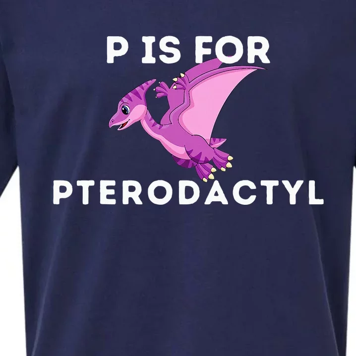 P Is For Pterodactyl Dinosaur Word Play Sueded Cloud Jersey T-Shirt