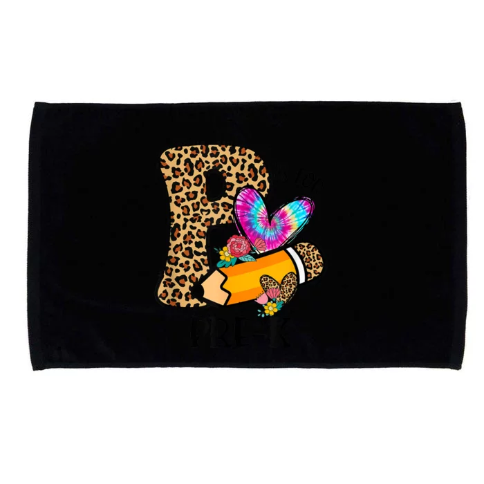 P Is For Pre K Teacher Leopard First Day Of School Microfiber Hand Towel