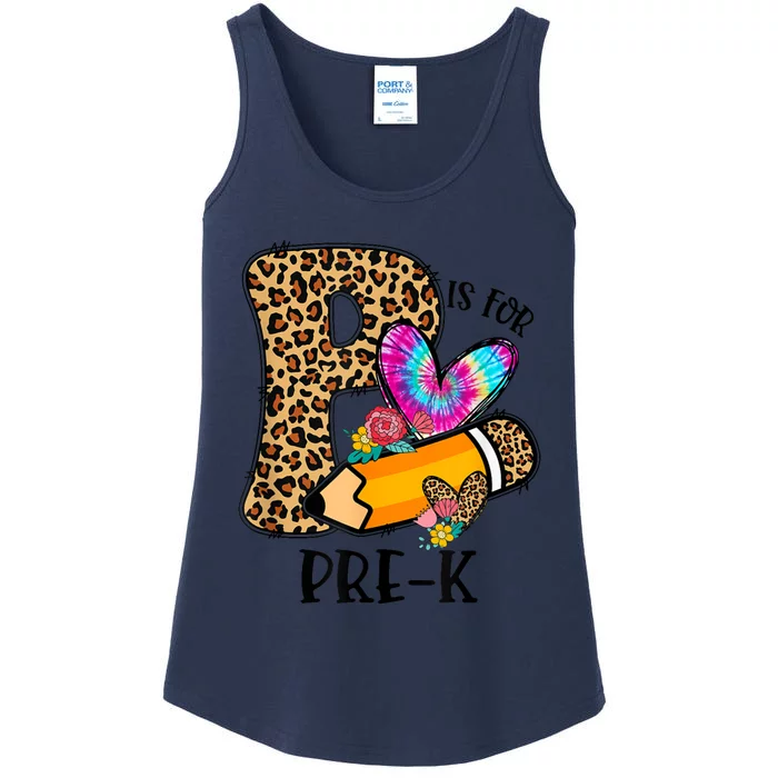 P Is For Pre K Teacher Leopard First Day Of School Ladies Essential Tank