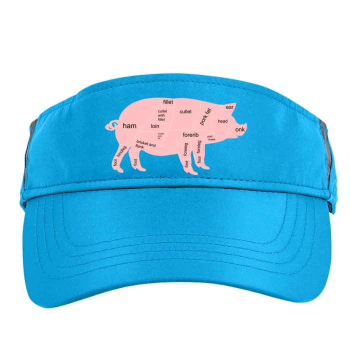 Pig Pork Bacon Chart Adult Drive Performance Visor