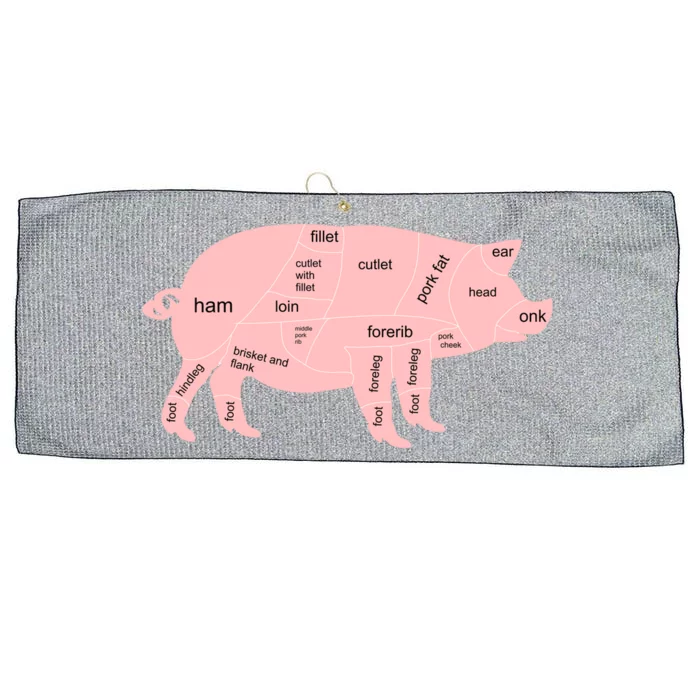 Pig Pork Bacon Chart Large Microfiber Waffle Golf Towel