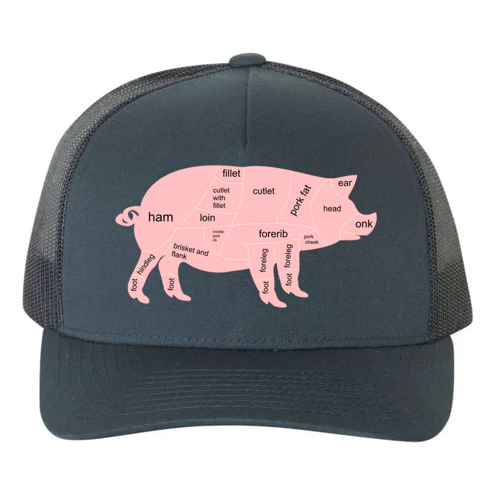 Pig Pork Bacon Chart Yupoong Adult 5-Panel Trucker Hat