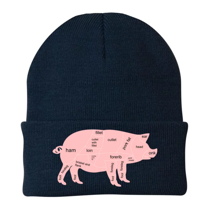 Pig Pork Bacon Chart Knit Cap Winter Beanie